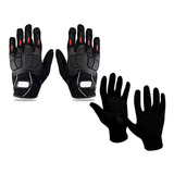 Guantes Pro Biker Racing Cuero Pb-04 + Primera Piel - Sti