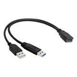 Cable Dual Divisor Usb 3.0 Datos Y Potencia Extra Disco Duro