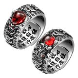 2 Anillos Pixiu Feng Shui Suerte Riqueza Budista Joya Unisex