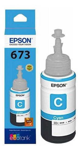 Tinta Epson Original T673 Cyan L800 L805 L810 L850 1800 