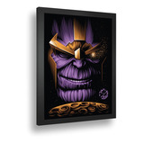 Quadro Emoldurado Poste Thanos Vingadores Manopla Vidro A3