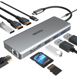 Estación De Acoplamiento Usb C 11 En 1 Con Triple Pantalla -