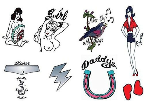 Deluxe Amy Winehouse Disfraces Tatuajes Set De 9 Temporales