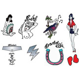 Deluxe Amy Winehouse Disfraces Tatuajes Set De 9 Temporales