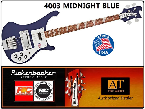 Baixo Rickenbacker 4003 Midnight Blue C/ Case Original Usa