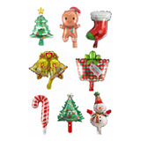 Pack 50 Globos Metálicos Navidad 30 Cm Sin Varilla