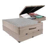 Cama + Box Airtech Colchão Ortobom Queen Baú Springpocket