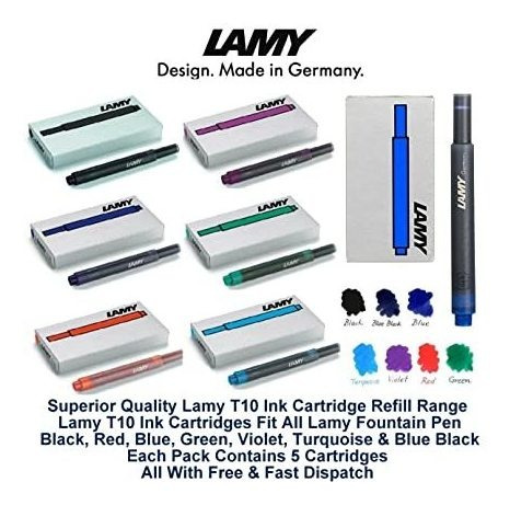 Lamy T10 Color Clasificado Paquete Pluma Fuente Cartuchos De