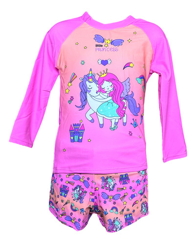 Traje De Baño Para Niñas Unicornio Diseño De 2 Piezas