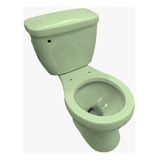 Wc Inodoro Sanitario Redondo Manija Verde Capri Con Asiento