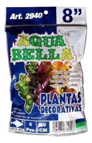 Plantas Artificiales Peceras Acuarios 6 Pzas De 20cm