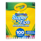 100 Plumones Super Tips Crayola Marcadores Delgados Lavables