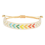 Kelitch Rainbow Bangle Bracelets Hnad-braided Miyuki Beads B