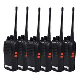 Kit 6 Rádios Comunicador Walk Talk Baofeng 777s Amador Prof Bandas De Freqüência 433 Cor Preto