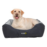 Cama Para Perro Gato Mascotas Grande Con Colchon Color Gris Diseño Rectangulo