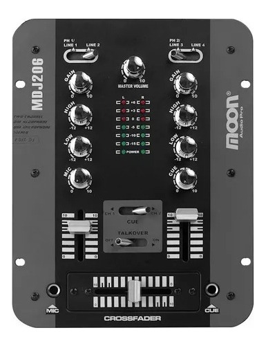 Consola Mixer Moon Mdj206 Dj Stereo 2 Canales