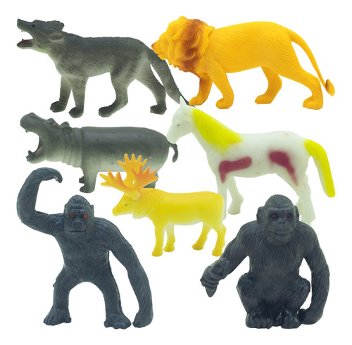 Animais Selvagens Kit Infantil Plástico Miniaturas Savana