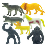 Animais Selvagens Kit Infantil Plástico Miniaturas Savana