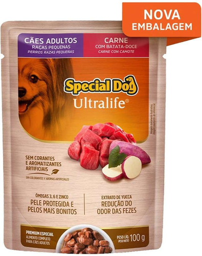 Special Dog Raças Peq Carne Ao Molho Ração Úmida Sachê 100g 