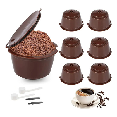 6pz Cápsulas De Café Reutilizables, Filtros De Café Reutilizable Con Cuchara Y Cepillo, Filtros De Café Reemplazo Compatible De Dolce, Home Cápsulas De Cafe De Repuesto | MercadoLibre