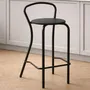 Banqueta Milano Tapizada Cuerina Taburete Alto Cocina Barra Desayunador Living Estructura Caño Redondo Resistente 120 Kg Moderna Negro Asiento Negro Bml017 Dielfe | Envío gratis