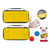 Combo: Estuche+ Vidrio+ Grips Para Nintendo Switch Lite