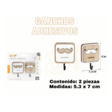 Ganchos Adhesivos Percha Pared 2 Piezas Madera