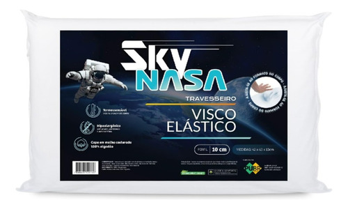 Travesseiro Nasa Baixo 10cm Viscoelástico Macio Antialérgico