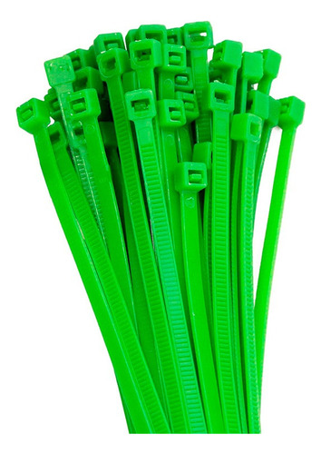 200 Unidades Abraçadeira Nylon 4,8 X 300mm Verde Plástico