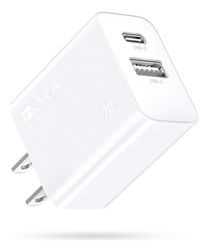 Cargador Carga Rápida Con Salida Dual Usb+c 20w Compatible Con iPhone/samsung/motorola 1hora Gar161