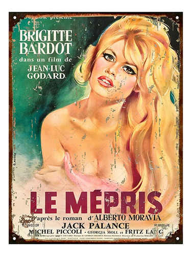 Cartel De Chapa Cine Brigitte Bardot Le Mepris M979