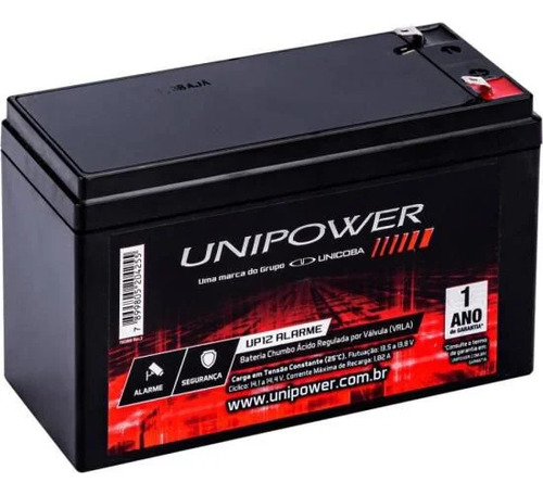 Bateria Selada Unipower Estacionária Vrla 12v 1,3ah 