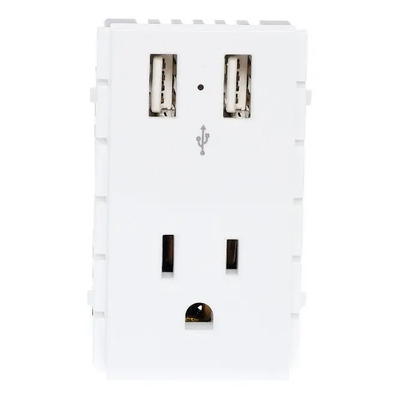Contacto 1 Modulo Y Entrada Doble Usb Blanco Bul-b Igoto | MercadoLibre