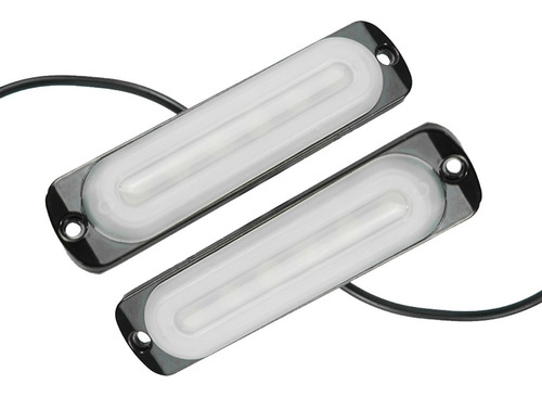 2 Faros 6 Leds Plafón Barra Estrobo Tipo Neón Luz Roja