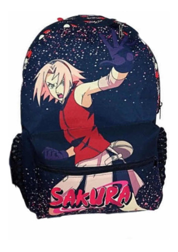 Mochila Escolar Sakura Infantil Juvenil Naruto Costas