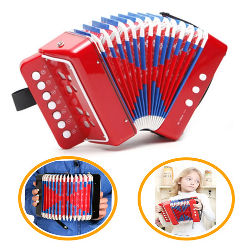 Acordeon Sanfona Gaita Instrumento Infantil Brinquedo Oferta