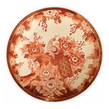 Plato Decorativo Antiguo Tsuji Flores Y Detalles Color Oro