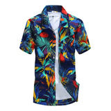 Camisa Hawaiana Elástica Para Hombre, Camisas De Playa Tropi