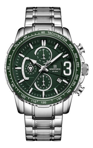 Reloj Naviforce Original Nf 8017 Cronografo Verde + Estuche
