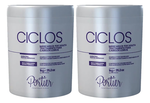 Kit C/2 Portier Ciclos B-tox Violet Matizadora 1kg