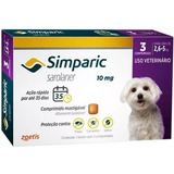 Simparic 10mg Para Cães 2,5kg A 5kg Zoetis 3 Comprimidos