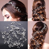 Tocado Tiara 100cm Novia 15 Perlas Cristales Piedras Art 21