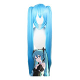 Vocaloid Miku Hatsune Cosplay Peluca Largo Pelo Azul 110cm