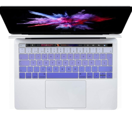 Cubre Teclado Español Macbook 16 A2141 A2289 A2251 Morado