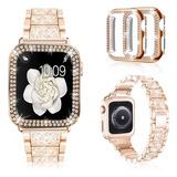  Correa Para Reloj Apple Watch Metalica Rosa Dorado 41mm.