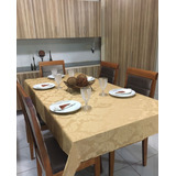 Toalha De Mesa Oxford Jacquard Para 6 Cadeiras, 2,2m X 1,4m