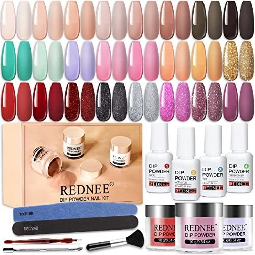 Polvo Dip - Rednee Quick Dry Dip Powder Nail Kit Starter 24 