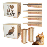 Kit Nicho Gatos 2+4 Prateleiras+ 2 Arranhador Sisal-cj 8pcs 