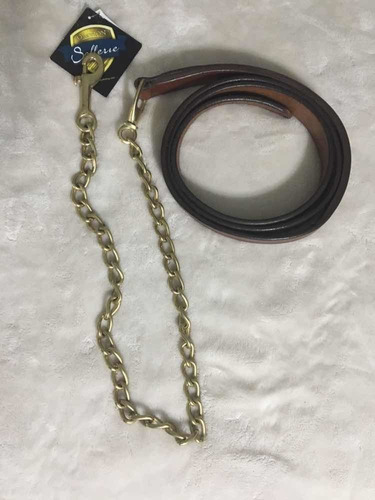 Lead Chain.leather And Solid Brass/cuerda De Cuero Y Bronce.