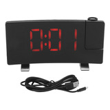 Reloj Despertador De Proyección De Radio, Pantalla Led, Curv